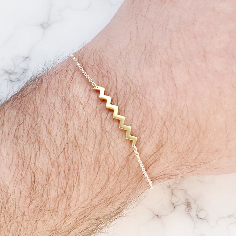 Tashi Sterling Silver & Gold Zigzag Bracelet